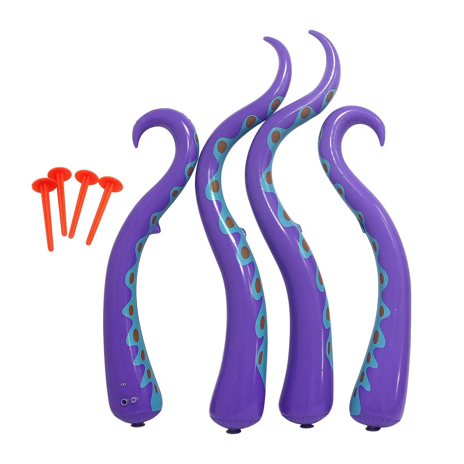 

4x Halloween Inflatable Octopus Tentacles - PVC Horror Decor for Door Window Garden Lawn Yard Spooky Halloween Ornaments фиолетовый