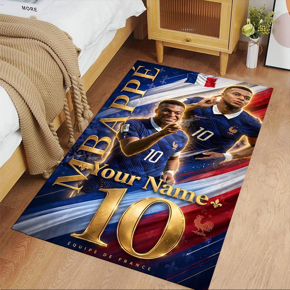 Mbappé Customize Your Name Floor Rug Office Rug Perfect for Living Rooms Dining Room Balcony Playrooms Antislip Carpet Decorate Offices