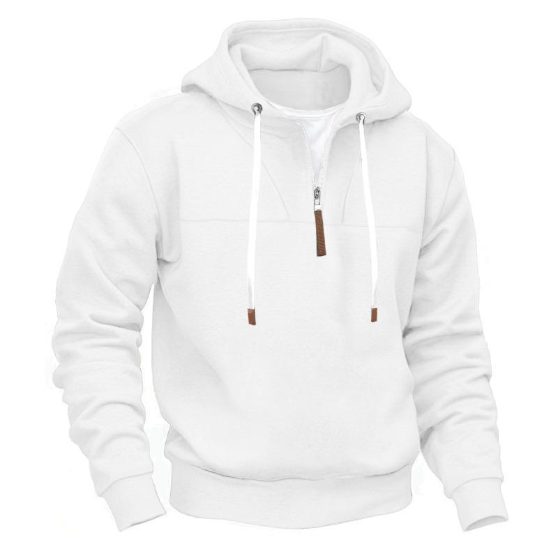 Mens Half Zip Fleece Hoodie Loose Fit Plus Size Casual Sweatshirt