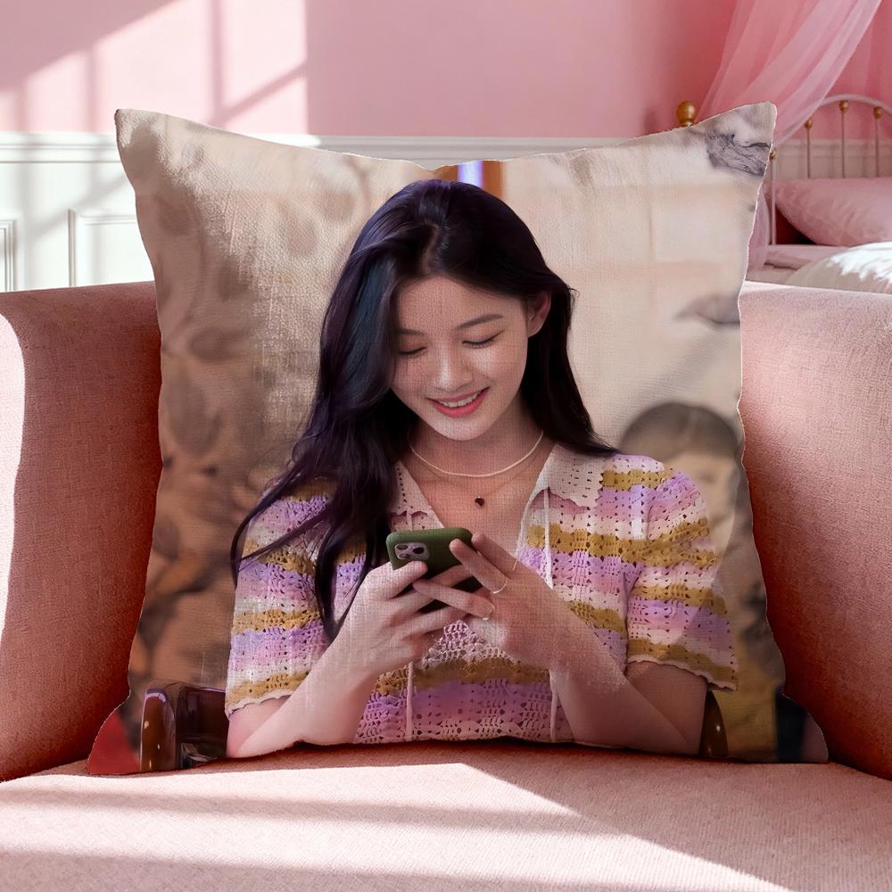 Celebrity KKim You Jung Cushion Cover Breathable Linen Pillowcase Summer Odorless EcoFriendly Invisible Zipper Washable