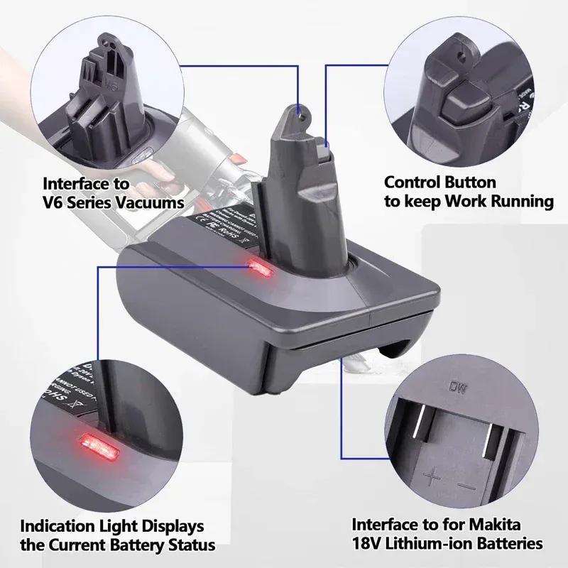 Battery Converter Adapter For Makita/Dewal/Milwaukee/Bosch/Ryobi 18V Li-ion Battery To For Dyson V6 V7 V8 Animal Vacuum Cleaner