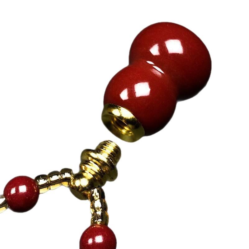 Cinnabar Purple Gourd Pendant Necklace for Men and Women, Exquisite Benming Year Gift.