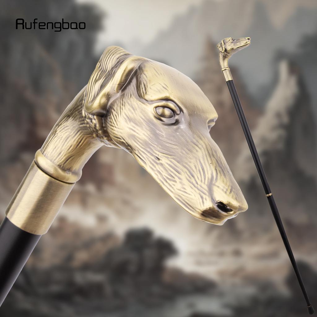 Yellow Dog Sausage Dog Head Walking Cane Fashion Decorative Walking Stick Gentleman Elegant Cosplay Cane Knob Crosier 93cm