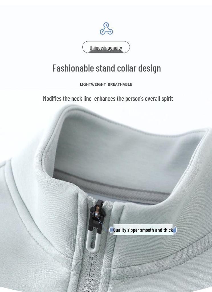 Lulu Lightweight Warm Air Layer Fleece Coat - Slim Fit, High Collar Zip Cardigan