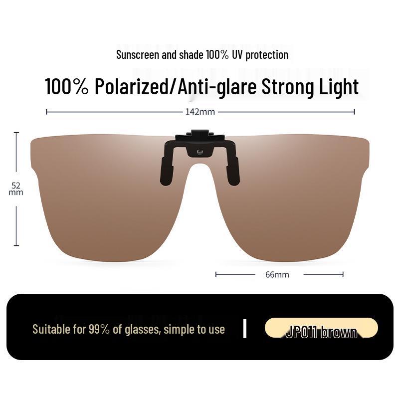 Occhiali da Sole Polarizzati Clip-On Ribaltabili da Uomo - Protezione UV per la Guida Giorno/Notte