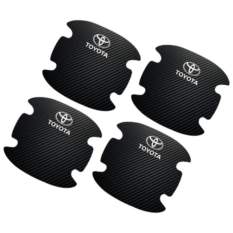 4 stk/sett Bil Dørhåndtak Anti-ripe Klistremerke Karbonfiber For Toyota TRD RAV4 Avensis Yaris Levin Reiz Crown Vios Tilbehør