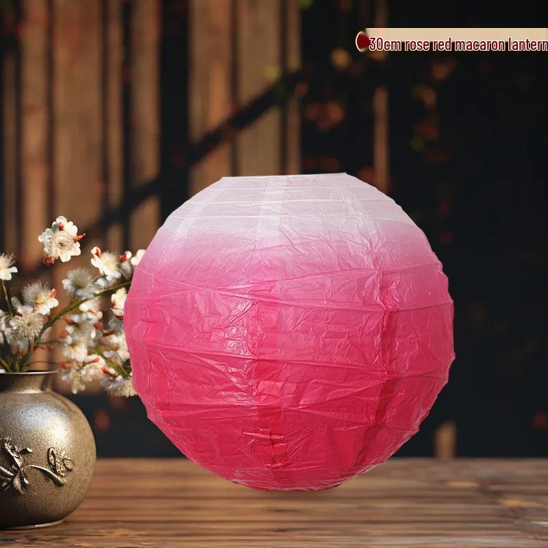 Ancient-Style Macaron Lanterns - New Year Hanging Decorations with Riddles and Floral Designs
