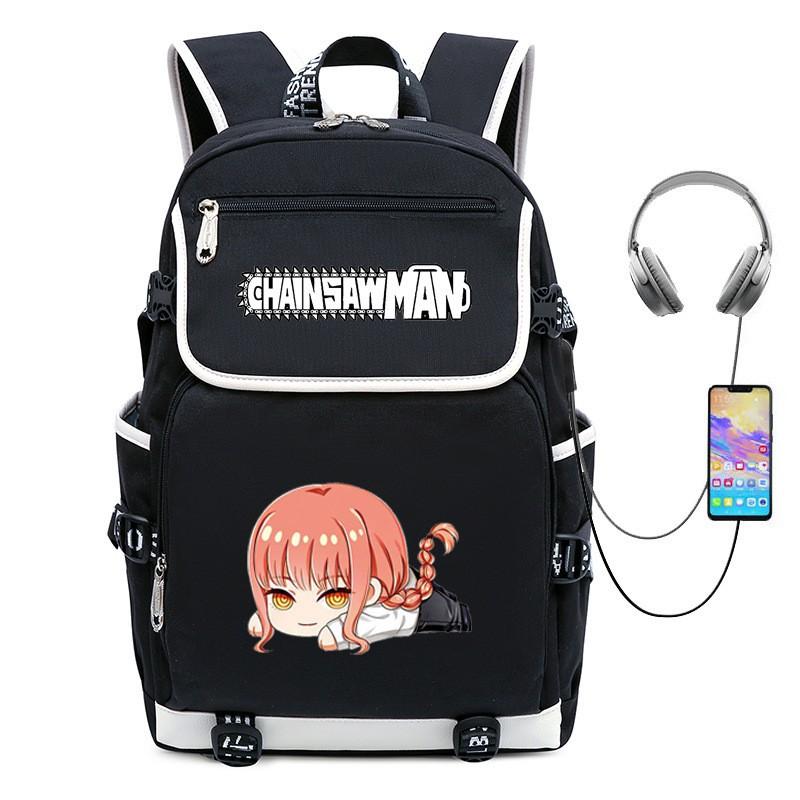 Chainsaw Man Anime Cosplay Backpack School Travel Laptop 14 Inch Oxford Fabric Streetwear Unisex Bag 20-35L
