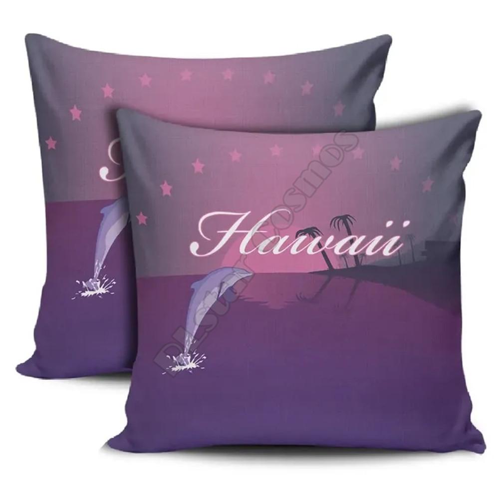 Fiori Hawaiani Copricuscini Copricuscini Cuscino Decorativo Decorazione per la Casa Stampa su Due Lati