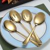 4 Stuks Titanium Plating Opscheplepels Bevatten 2 Lepels En 2 Geperforeerde Lepels Roestvrij Staal Opscheplepels Bestek