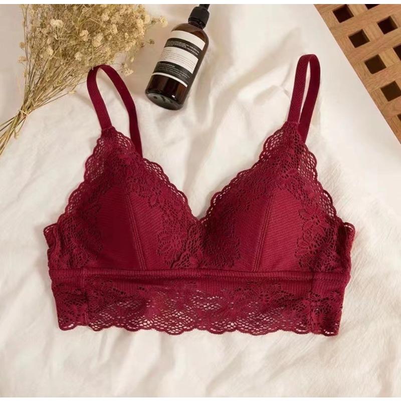 Bra seamless autumn and winter gathering lace sexy big red suit natal red wedding bride underwear