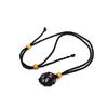 Adjustable Natural Black Stone Mesh Necklace with Woven Bag - Sweater Chain N168