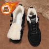 Fleece men's shoes winter new rotating button Martin shoes men's tooling shoes men's casual sports cotton shoes