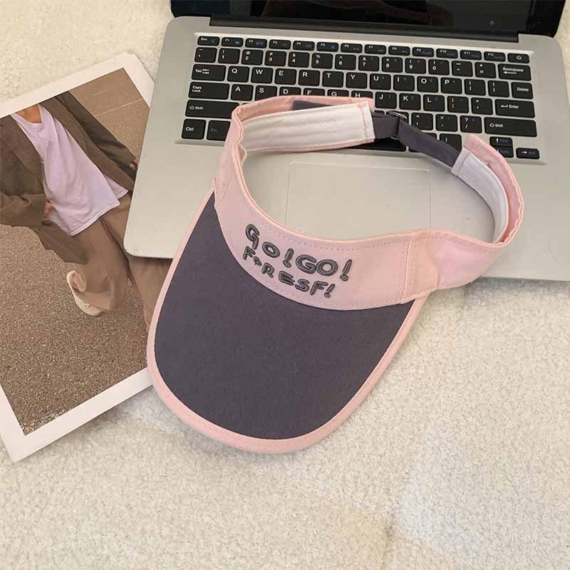 

Cotton Versatile Sun Hat For Women Featuring Embroidered Design For Outdoor Fun Gray Pink