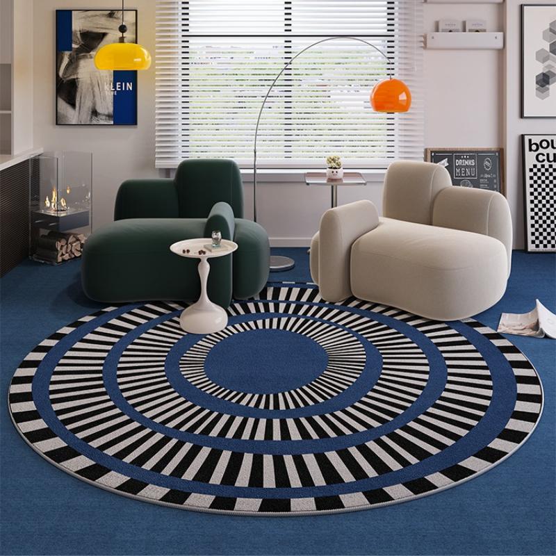 Heim-Anti-Rutsch-Retro-Teppich Leichte Luxus-Teppiche für Wohnzimmer Waschbare Lounge Weiche Bodenmatte Dopamin Schlafzimmer-Dekoration Runder Teppich