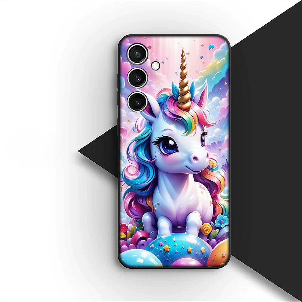 Phone Cover for Samsung Galaxy S22 S21 S20 FE Ultra Plus A07 A17 A15 A16 A25 A57 A37 Casing Soft Case Unicorn Horse Wallpaper