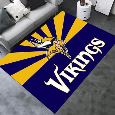 TapisMinnesota Vikings pour Salon Chambre Maison Décoration Canapé, Tapis de Sol Antidérapant pour Jouer aux Enfants