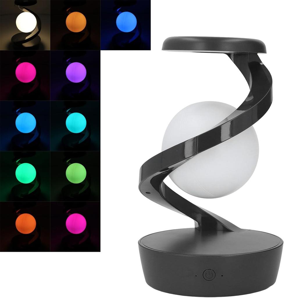 Drehbare Suspension Kabellose Tischlampe Nachttischlampe Moderne Weiße Tischlampe RGB-Atmosphäre Nachtlicht