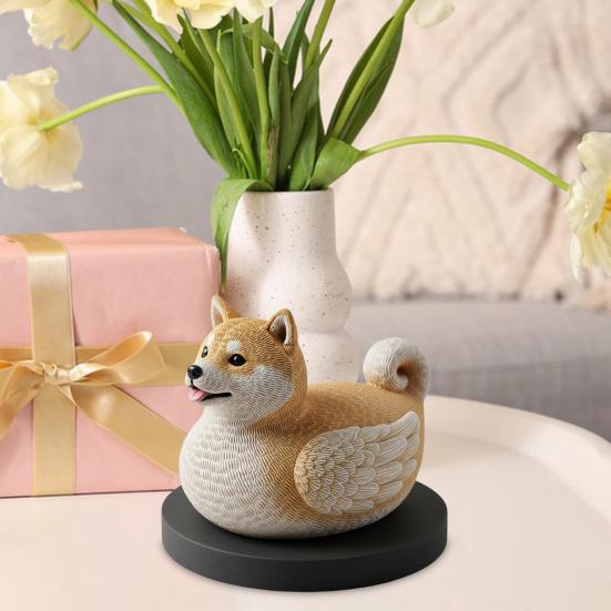 Dog Duck Figurine French Bulldog Corgi Samoyed Dobermann Border Collie Statue Sculpture Home Office Decoration Ornament