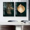 Abstraktní Golden Plant Leaves Styl Malba na plátně Krajina List Plakáty a obrazy Nástěnné umění Obraz do obývacího pokoje Bez rámu