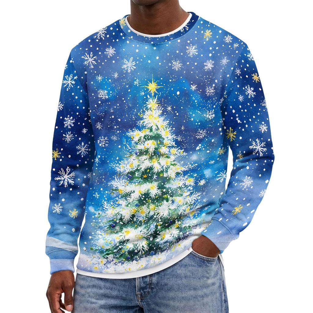 Men's Christmas Neck Pullover Sweatshirt