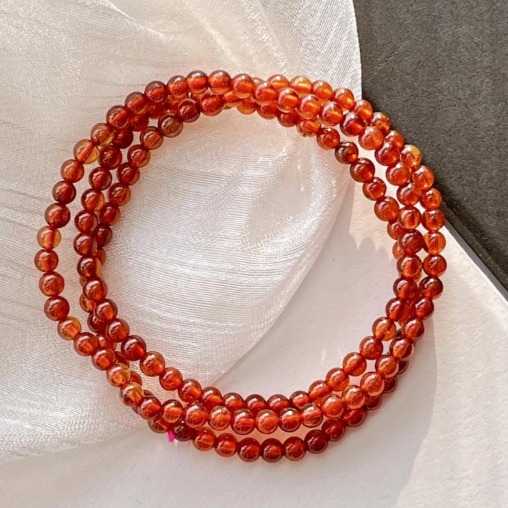 About 3Mm Natural Orange Pomegranate Multi-Circle Bracelet Bracelet.