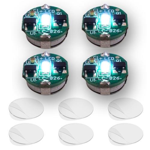 YOTSUBA+ LED Light Magnetic Switch Button Set of 4, Small, Ultra-Small, Wireless, Magnetic, Crafts, Independent Research, Lighting Parts, Plastic Mode