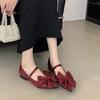 Fashion SUOJIALUN 2025 Spring New Brand Women Flat Shoes Fashion Big Bow-knot Ladies Elegant Mary Jane Shoes Square Low Heel Boat Shoes