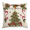Christmas Pillow Cover Xmas Tree Wreath Print Pillowcase Washable Festive Decor Throw Pillow Case for Living Room Sofa Bedroom