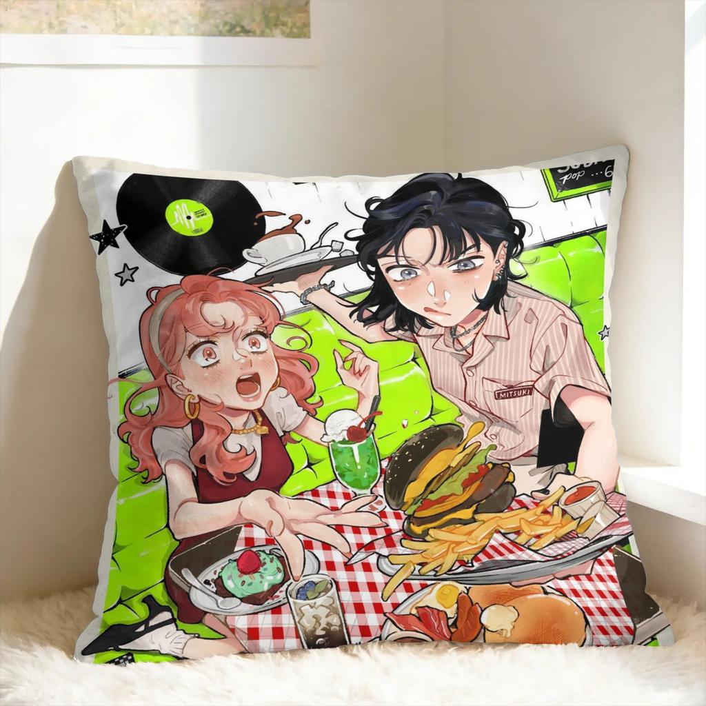 Mitsuki Koga Aya Green Yuri Pillow Cover Fashion Pillow Case For Sofa Bedroom Home Decor Design Pillowcases Gift