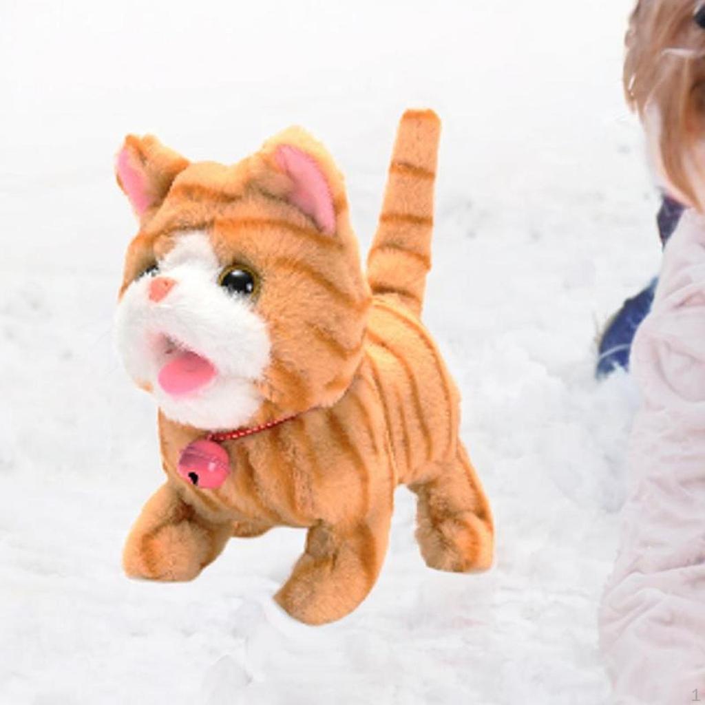 Electric Plush Animal Cat Toy Children's Pet Cartoon Walking Shaking Head Cuddly