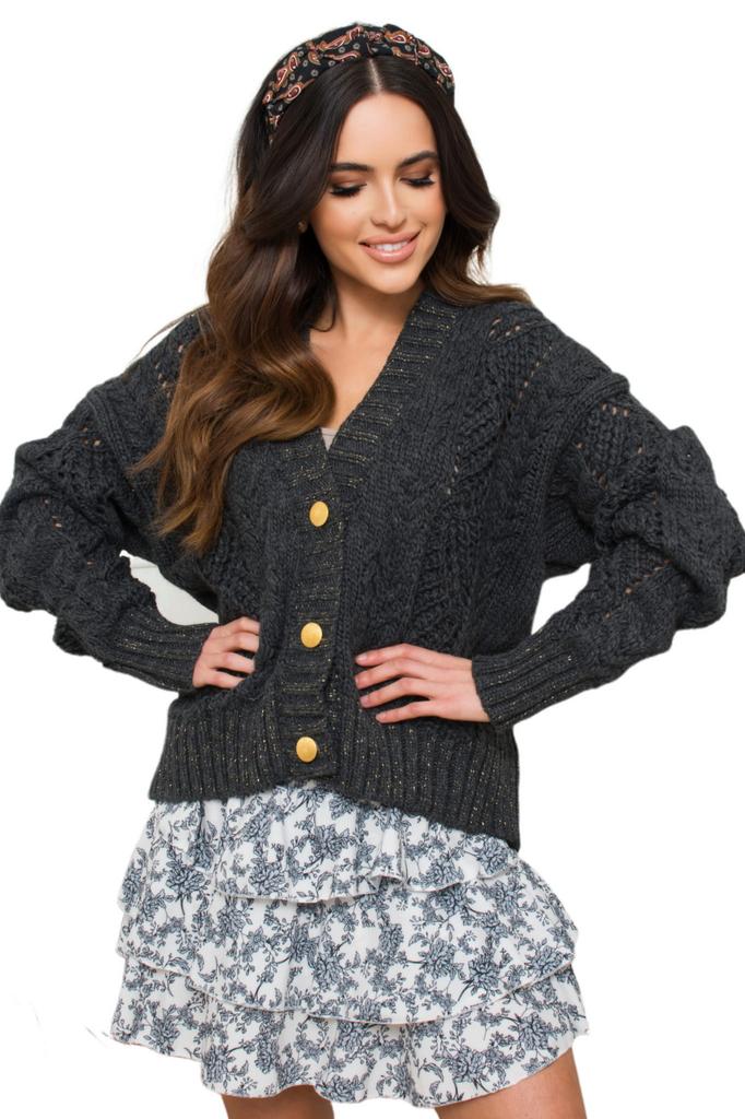 Karmen Cardigan Graphite Color-Lux