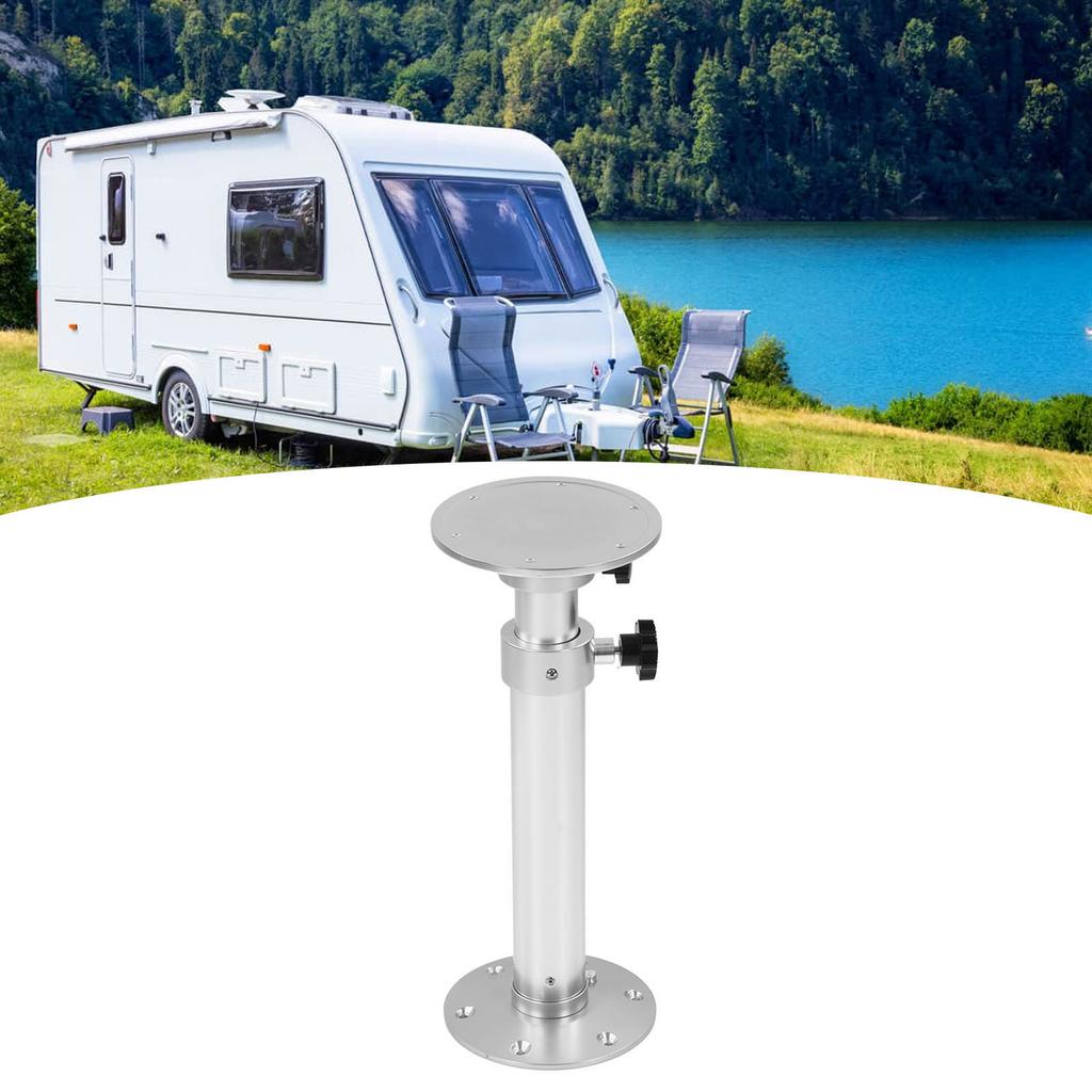 Table Pedestal Leg 445‑690mm Adjustable 360° Rotation Aluminium Alloy for RV Boat Yacht Home