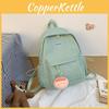Cute Girl Backpack Nylon School Bag With Solid Color And Letter Embroidery Design For Daily Use
