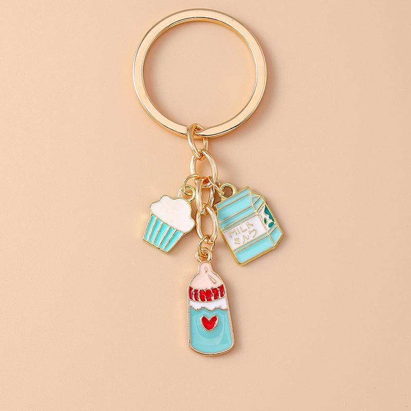 Cute Enamel Simulation Food Fruit Keychan Lemon Strawberry Key Ring for Women Girls Handbag Pendant DIY Jewelry Gift