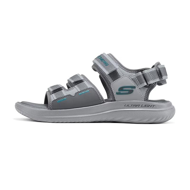 Skechers Sport Mens Fabric Synthetic Leather Lightweight Comfortable Beach Sandals Men sandals 232986-GYTQ 39.5