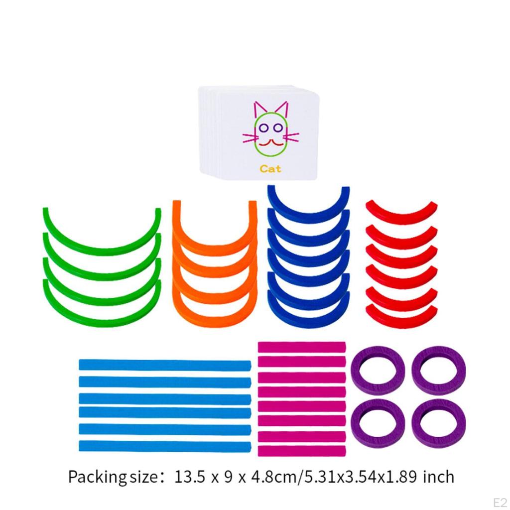 Construction Sticks and Rings Shape Puzzle Montessori Matching Toys Gift Building for