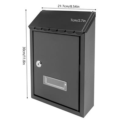 Lockable Mailbox, Wall-Mounted Outdoor Mailbox, Slot Size 11.8" X 8.5", Suitable for Home, Office, Institutions, Apartments