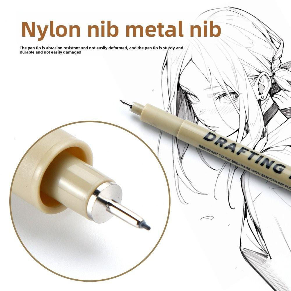 6/9/12pcs Professional Outline Pen Hand Drawn Comic Micron Fine Drawing Pen Black Ink Fine-liner Art Sketch Marker Liner