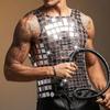 Metallic Mirror Tile Body Jewelry Top Open Grid Styling Accent for Festival Party Clubwear and Stage Styling Looks