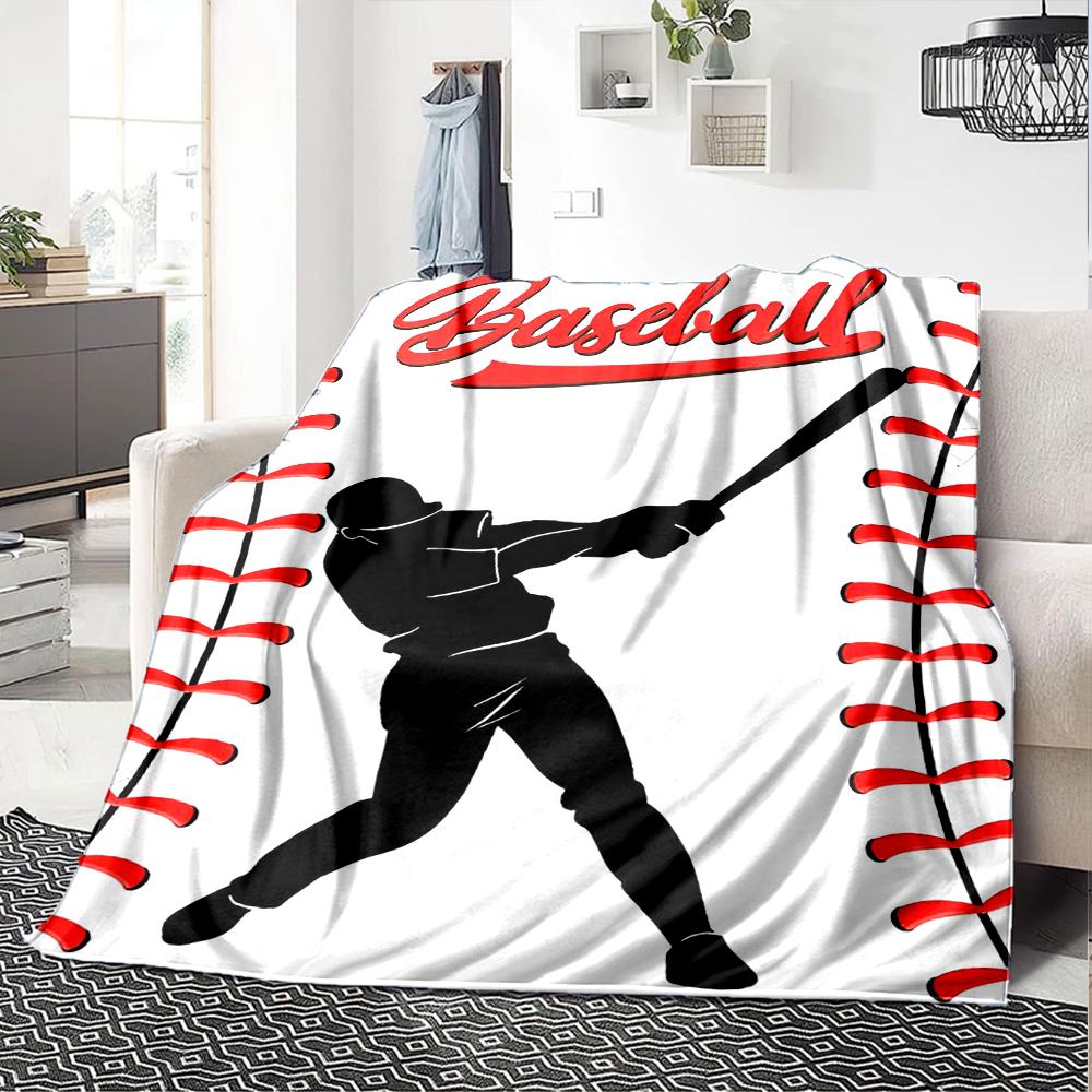 Baseball Theme Printed Blanket - Perfect for Couch, Bed, Travel & Outdoor Use | Machine Washable, Cozy & Durable.