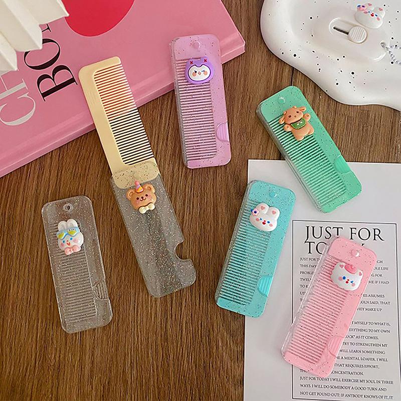 Cartoon Hair Comb Brush Foldable Massage Hair Comb Anti Static Hairdressing Styling Tool Women Portable Travel Women Gifts