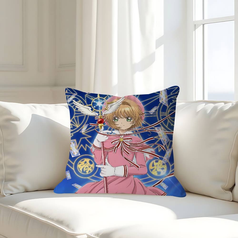 Аниме C-Captor S-Sakura Наволочка Съемная Моющаяся Наволочка – Всесезонный Мягкий Лен 16x16Inch