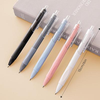 5 Pack Retractable Gel Pens 0.5mm Quick-Drying Black Ink Smooth Writing Ballpoint Pens for School Office and Stationery Supplies