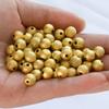100-500pcs 4-12mm Gold Color Round Acrylic Beads Mixed Frosted Ball End Seed Spacer Beads for Bracelet Jewelry Making DIY