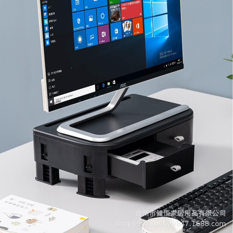 Desktop Monitor Riser Stand With Storage Tray Elevated Screen Holder Office Desk Ergonomic Workspace Organizer