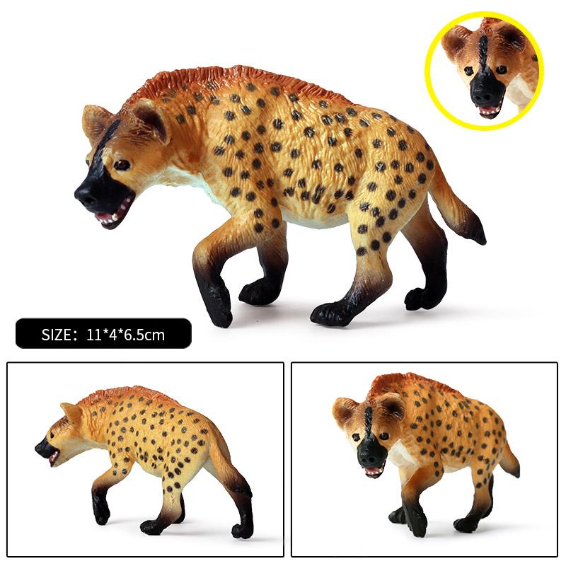 Oenux Classic Wild African Animals Simulation Tiger Hyaenidae Action Figure Figurines PVC Model Education School Kid Toys