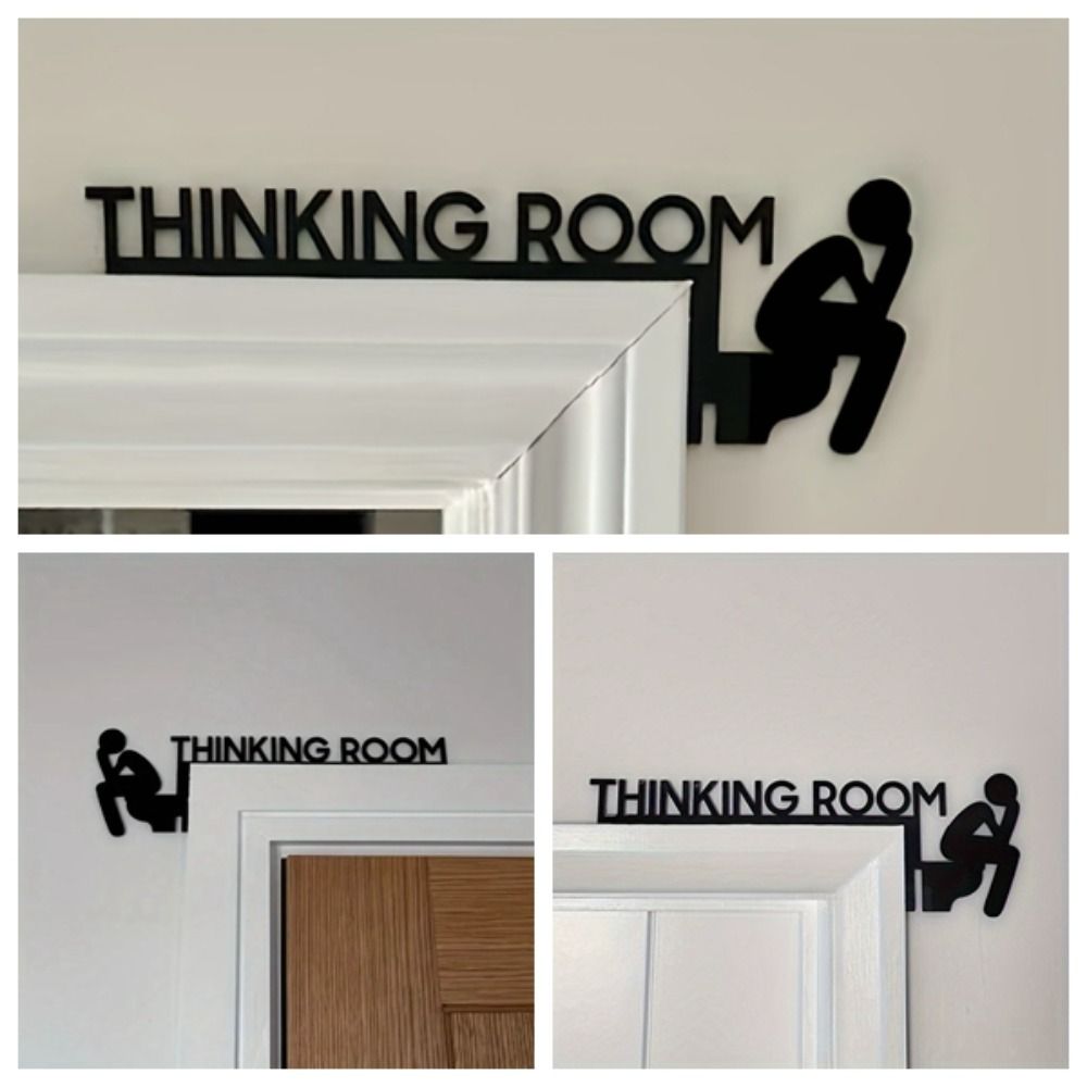 Modern Thinking Room Wall Mount Sculpture Black Decorative Door Frame Pendant  Home