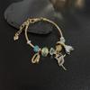 Accessories Gold Snake Chain Charm Bracelet Ballerina Mermaid Tail Cowrie Shell DIY Beaded Bracelet Girls Fashion Dance Jewelry