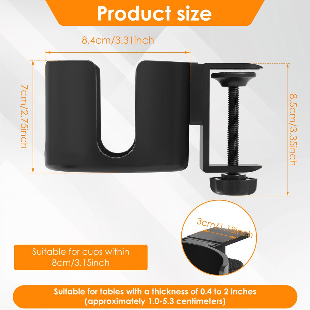 Desk Cup Holder Universal Adjustable Table Drink Holder 5/7/10cm Clip-On Desk Bottle Stand Anti-Spill Table Mug Clamp for Office